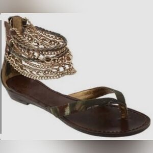 ZIGI Girl Gold and Brown Chain Sandals
